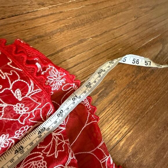 Anthropologie X Sachin and Babi red embroidered midi dress 6 - Picture 12 of 15